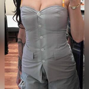 Forever 21 Suiting Office Siren Strapless Top